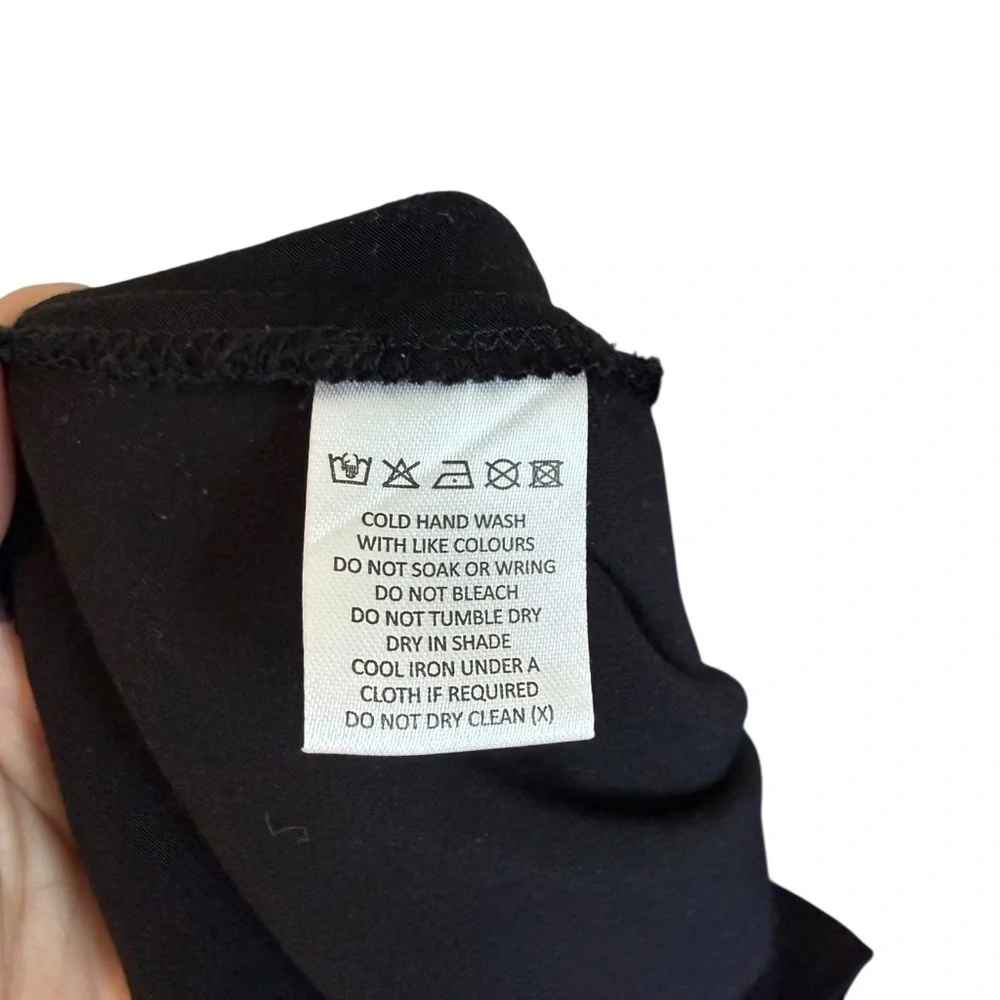 Satin Drape Back Maxi Dress with Split Black Small - Picture 15 of 15